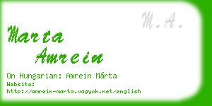 marta amrein business card